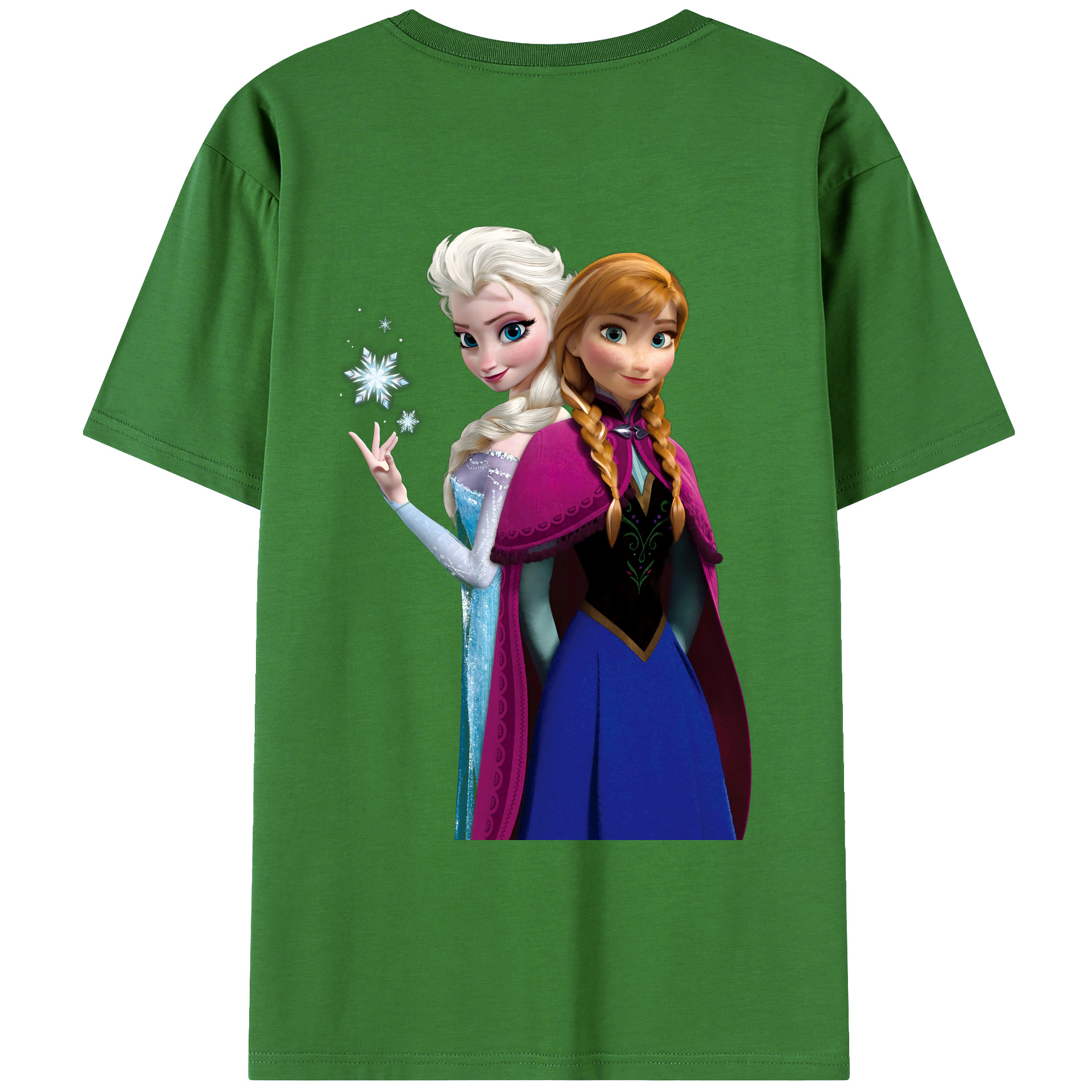 （画像用） アナと雪の女王 アンナ エルサ Frozen Anna Elsa レディース半袖Tシャツ(バックプリント)
